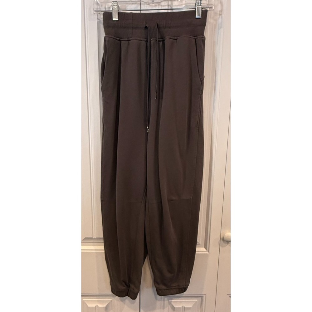 Lululemon Women's Brown Jogger Pants Size S Cotton Blend Drawstring Cuffed